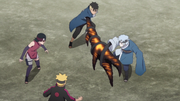 Mitsuki blocks Kawaki's attack