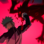 Naruto pelea contra el clon de kurama