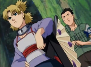 Temari salvando a Shikamaru