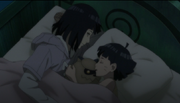 Hinata watches Himawari sleep