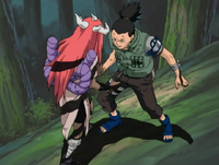 Shikamaru binds Tayuya