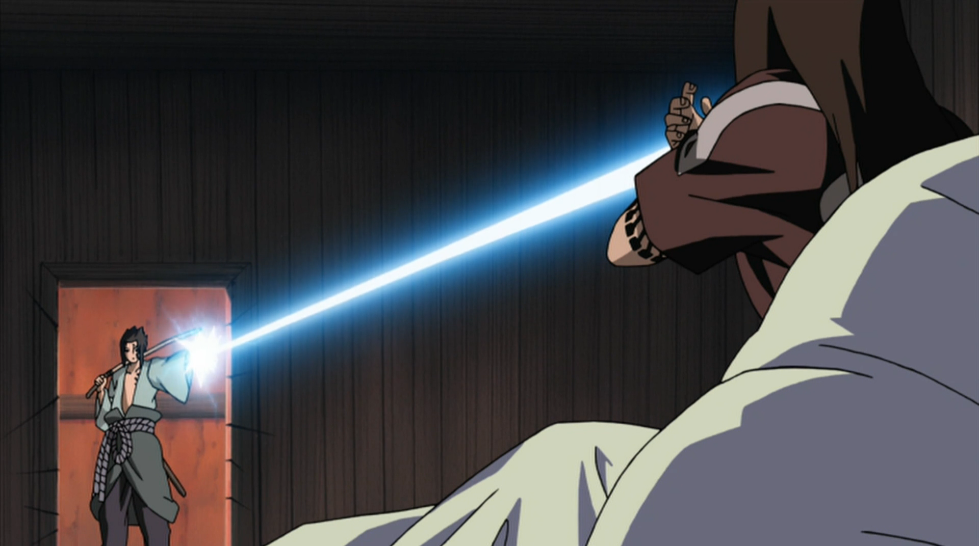 Sasuke attacked Itachi until he was knocked unconscious by Itachi