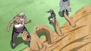 Os Kage são rapidamente pegos pela areia de Gaara.