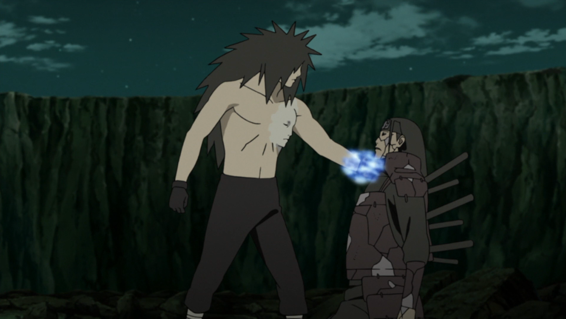 Hasirama Stabs Madara in the Back - Madara Uses 9tail to Battle