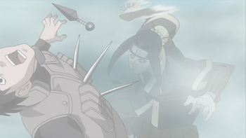 Haku attacks shinobi