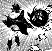 Sarada defeating Ryū.