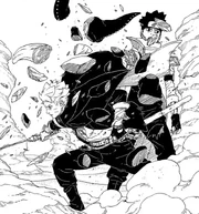 Boruto rescues Konohamaru from Matsuri.