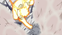 Naruto crashes into Kisame