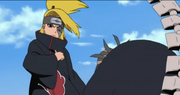 Deidara enfadado al no participar más en la guerra