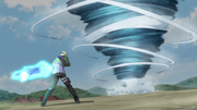 Kagura tries to stop Funamushi's jutsu