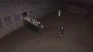 Inside the station's secret room.