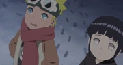 Naruto e Hinata durante il loro primo incontro da bambini