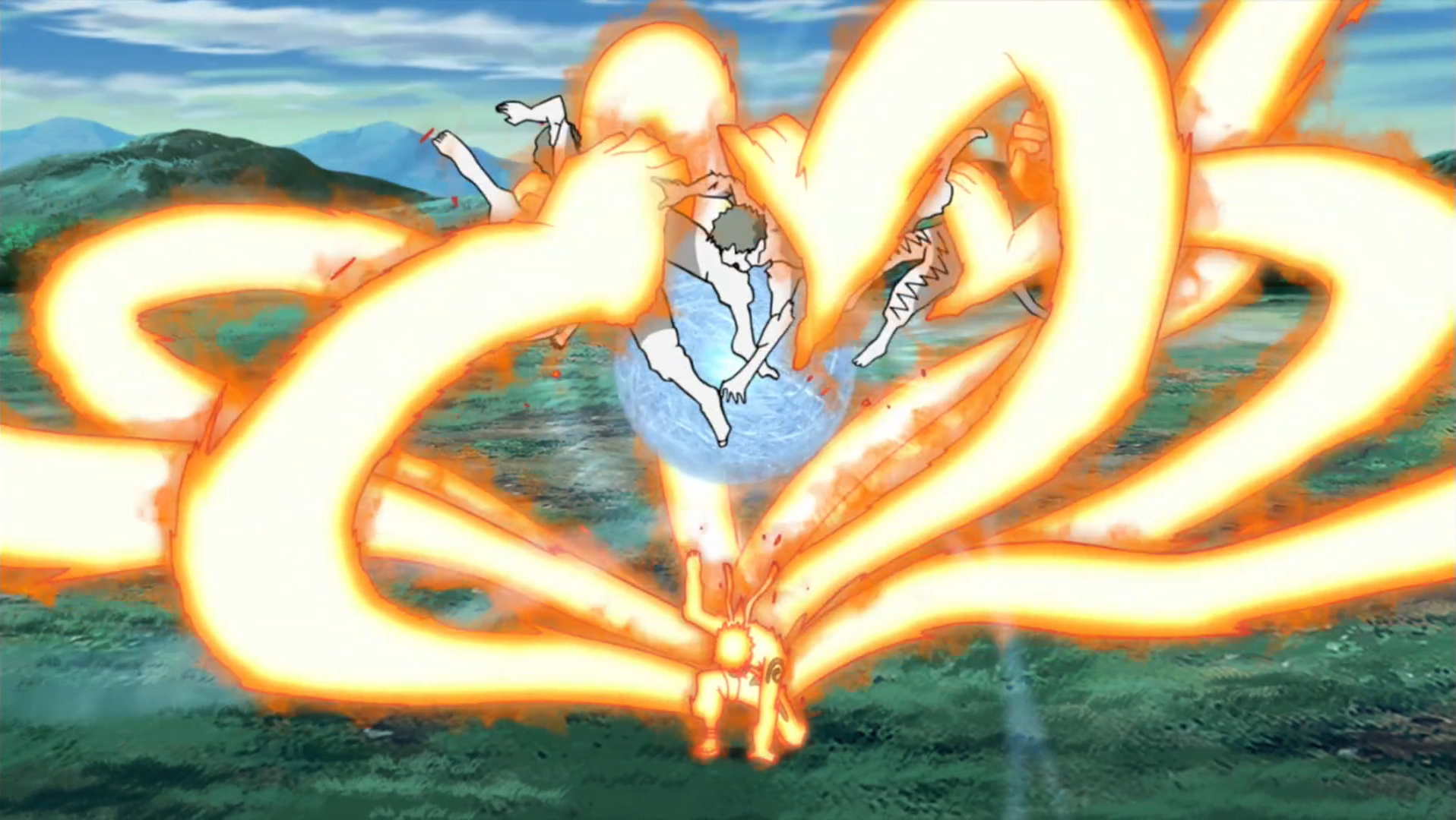 naruto uzumaki nine tails chakra mode rasengan