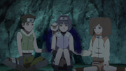 Sumire absorbs her friends' chakra