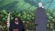 Kabuto che incontra Sasori al ponte Tenchi