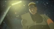 Naruto leyendo el papel de Hinata