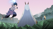 Sasuke atacando Kaguya com o Chidori.