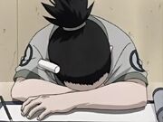 Shikamaru dormido en clase