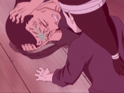 Hizashi's curse seal is activated after Hiashi senses his ill will.