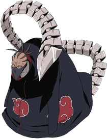 Hiruko adorned with the Akatsuki robes.