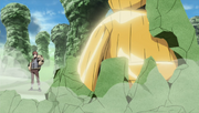 Gaara vence al Clon de Agua y Aceite con su arena mezclada con el Polvo Dorado