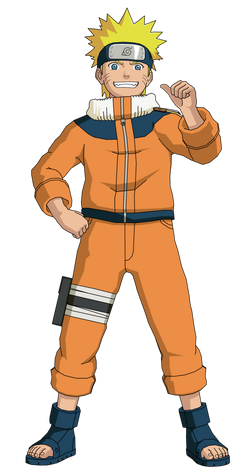 Um desenho de um personagem de desenho animado naruto vestindo um azul