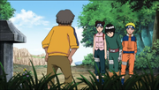 Lee, Naruto y Tenten se encuentran por primera vez a Chen