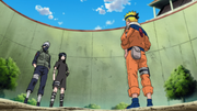 Sasuke llega a la arena de los exámenes Chunin