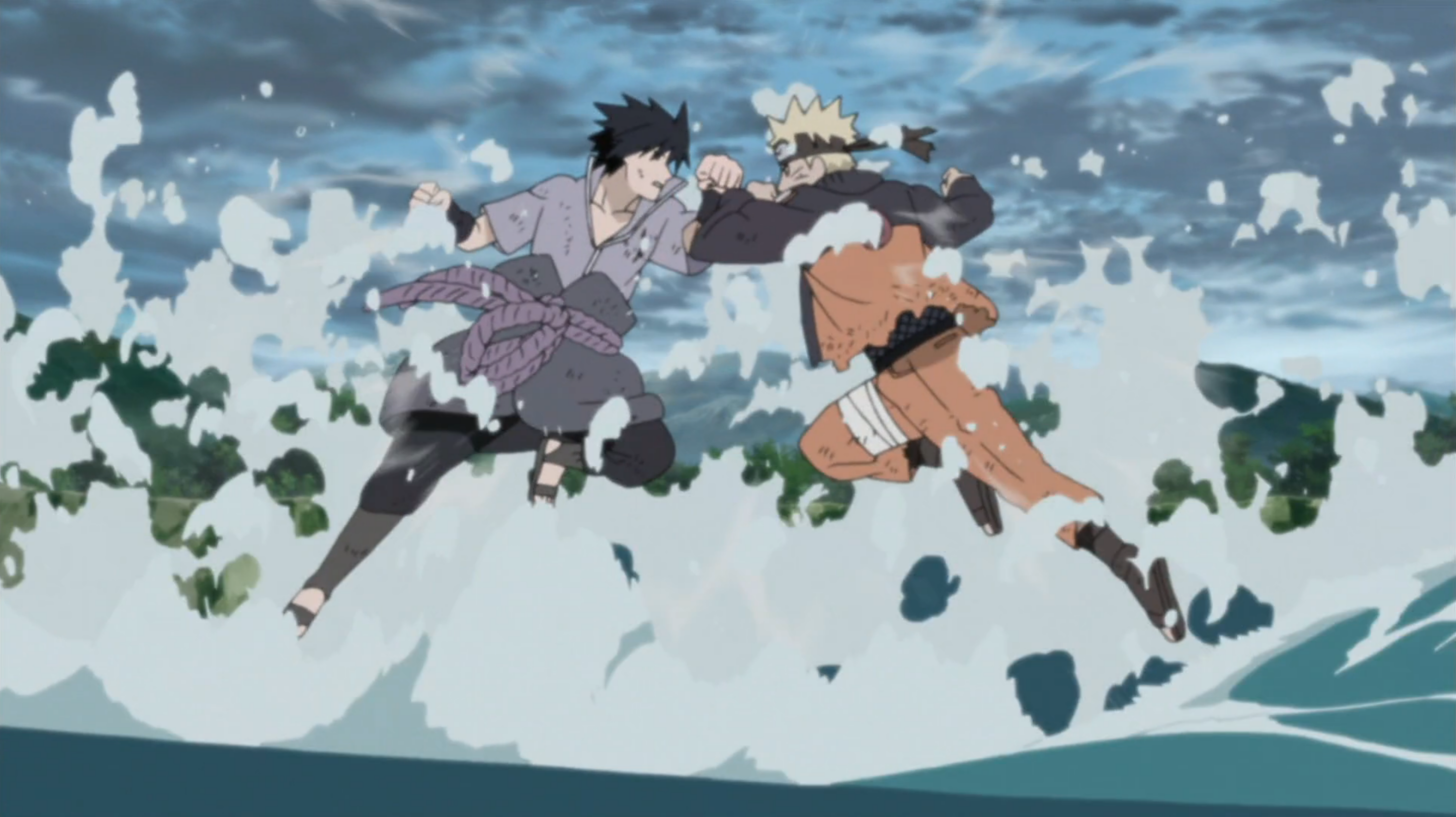 Naruto vs Sasuke at The Valley of The End Mural Statue - Spec