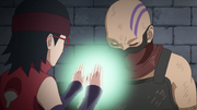 Sarada using Medical Ninjutsu.