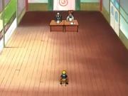 Naruto perante o Terceiro Hokage.