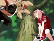Sakura protege Sasuke de Gaara