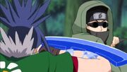 Shino contra el Clon de Guren