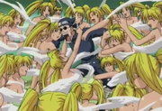 Naruto derrota a Ebisu con su Jutsu Harem