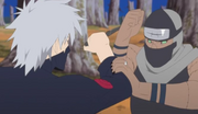 Kakashi luchando contra Kakuzu