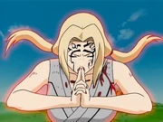 Tsunade healing herself with Creation Rebirth.