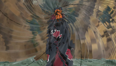 Obito utilizando un Ninjutsu de Espacio-Tiempo, Kamui