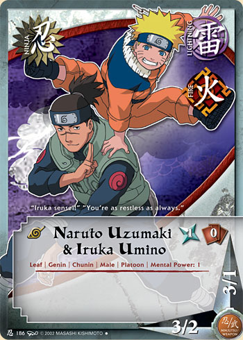 Iruka Umino - N-063 - Rare - 1st Edition - Diamond Foil - Naruto