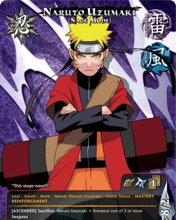 Naruto Uzumaki Sage Mode Sln 1395 Naruto Ccg Wiki Fandom