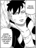 Kawaki is in favor of Sarada being their commander