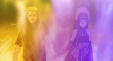 Naruto and Hinata combine their chakra.
