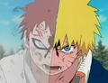 Gaara and Naruto preparing for the last blow