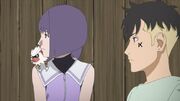 Boruto 191 Kawaki Nue and Sumire staring