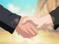 Naruto and Gaara shaking hands