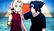 Sasuke thanks Sakura for helping carry him