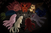 The young tailed beasts with the Sage of Six Paths.