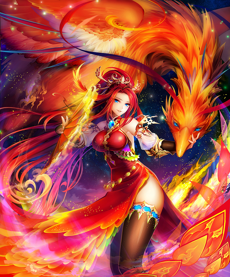 Anime Style Phoenix Red Bird