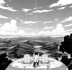 Touno and the graves.png (1.67 MB) Itsuki kneeling in front of his parent's and sensei's graves after finding out the truth.
