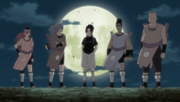 Sasuke leaving Konoha with the Sound Four.