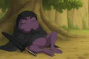 Shikazaku lounges in the shade